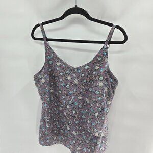 Cabi Lilac Purple Scrollwork Cami Adjustable Straps Layered Tank Top Medium